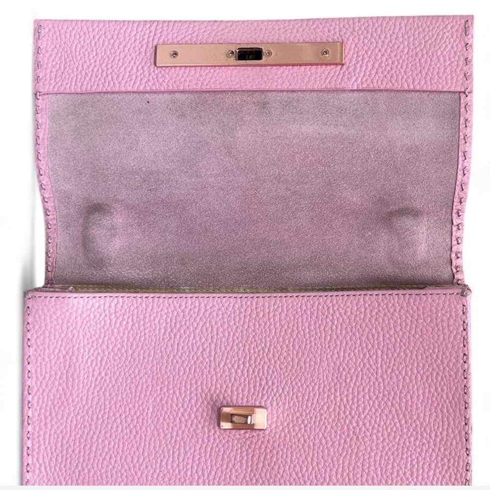 Ted Baker London Pink Pebble Leather and Rose Gold Chain Shoulder Bag - Picture 5 of 8